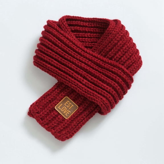 Multicolor Scarf Hat Gloves for Women Men Kids Winter Scarf Coldproof Solid Color Knitted Scarves Wrap for Toddler Boy Girls