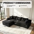 thumbnail image 3 of Aukfa 96" L-Shaped Cloud Sectional Sofa, Modular Boneless Couch with Deep Seat&Left-Facing Chaise for Living Room, Corduroy, Black, 3 of 8