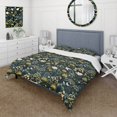 thumbnail image 1 of Designart "Green Forest Botanical Pattern III" Juego de sábanas florales blancas, 1 of 7