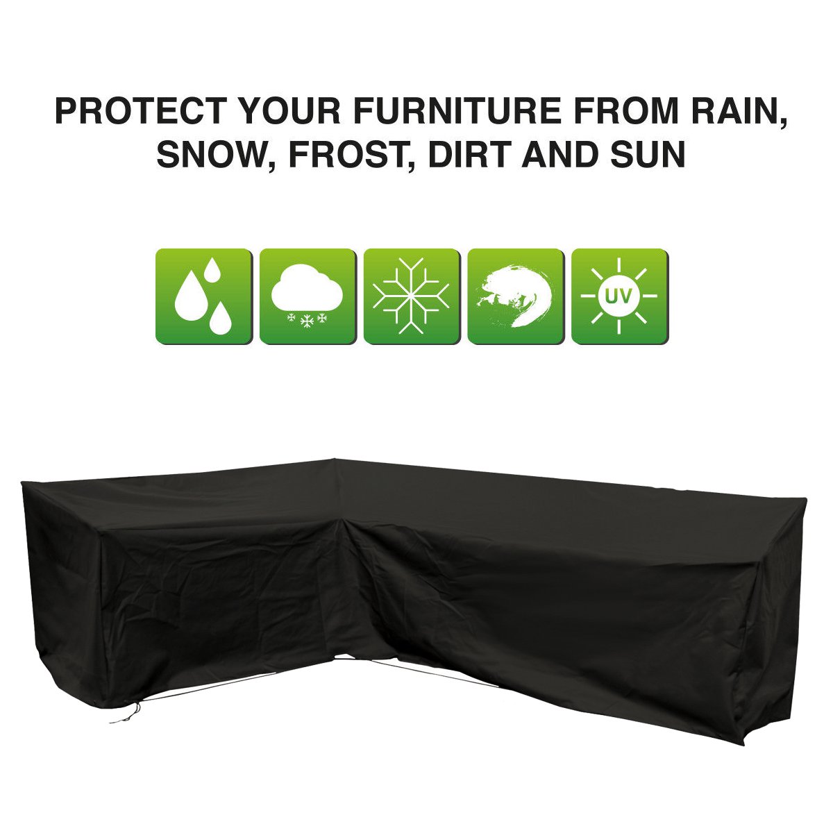 Heavy Duty Outdoor Sectional Couch Covers L-Shaped Lawn Patio Furniture Winter Cover 100/% Waterproof 600D Patio Sectional Sofa Cover