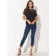 thumbnail image 3 of Top de encaje floral Semitransparente Allegra K con Ribete Festoneado para Mujer Negro S, 3 of 6