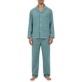 thumbnail image 2 of Mens Pajama Set Soft Long Sleeve Pajamas for Men Lightweight Button Up Sleepwear Lounge Pjs Outfits Turquoise XL, 2 of 7