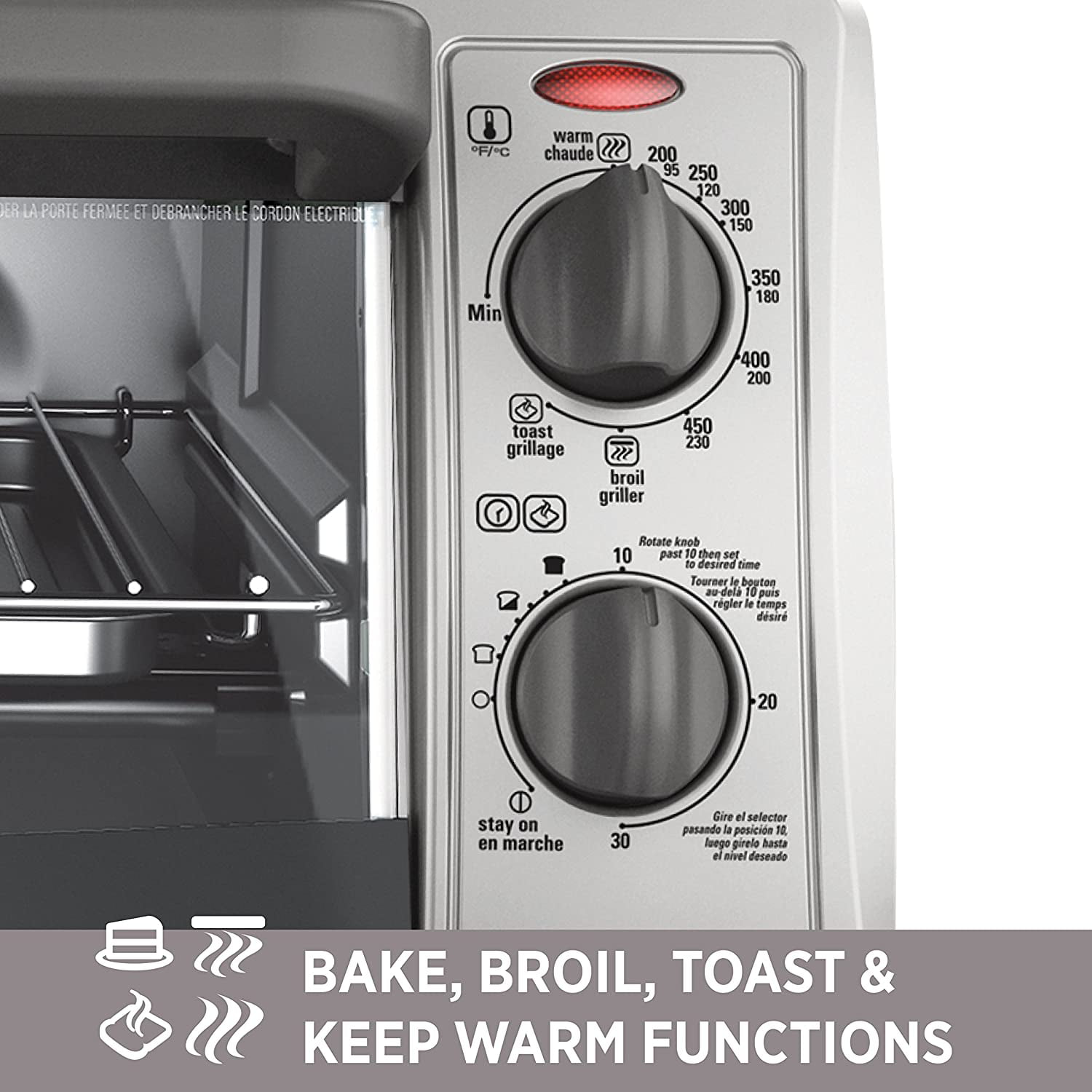 Black & Decker TO1322SBD 4 Slice Toaster Oven Broiler, 19.22 x