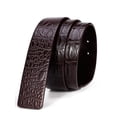 thumbnail image 4 of Catelles Genuine Leather Cowhide Crocodile Pattern Men's Belt, Wear-resistant, Dark Coffee Color, Headless Style, Business Casual, Gift Box Packaging&For waist 48in Width 1.5in(3.8cm), 4 of 8