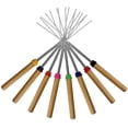 thumbnail image 1 of Palitos para asar malvaviscos, juego de 8 pinchos giratorios telescópicos y tenedor para perritos calientes, accesorios para fogatas para acampar y acampar para niños Sincero Hogar, 1 of 6