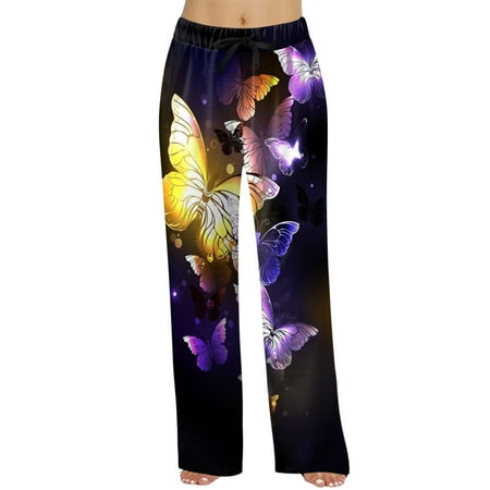 

Cptfadh Women s Spring Fashion Casual Plaid Lace Cotton Can Be Worn Outside Pajamas Home Pants