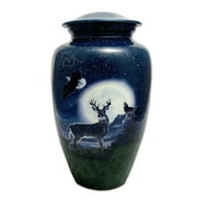 LOVE MEMORIALS Cremation Urns- Lovely Deer,Eagle & Wolf Adult Urn –Best Urn for Human Ashes – Funeral Urn (Adult (200 lbs) – 10.5 x 6 “, Forest Animal Urn)