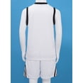 thumbnail image 4 of TiaoBug Kids Boys Basketball Training Uniform Sleeveless V Neck Top Workout Tank with Athletic Wide White 3XS, 4 of 7