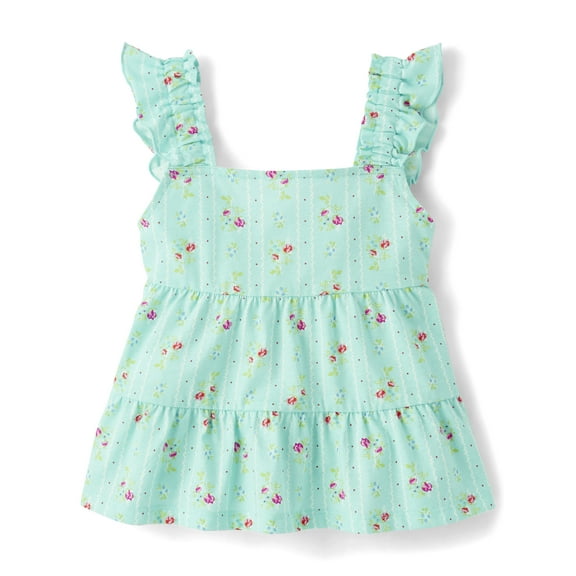 The Children's Place Girls Sleeveless Floral Print Tiered Tank Top, Sizes XS-XXL