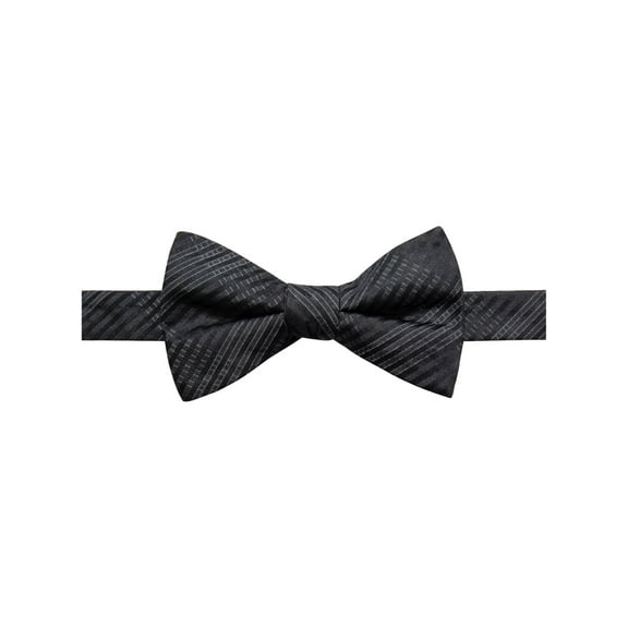 RYAN SEACREST Mens Black Landon Plaid Pre-Tied Silk Bow Tie
