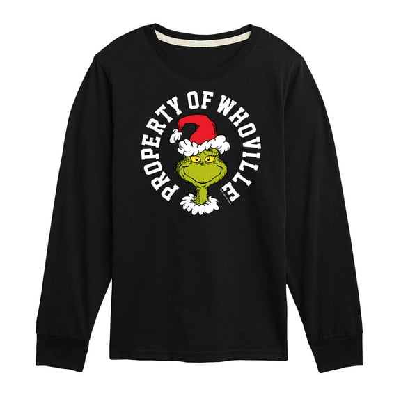 Dr. Seuss The Grinch - Christmas - Property Of Who-Ville - Toddler & Youth Long Sleeve Graphic T-Shirt