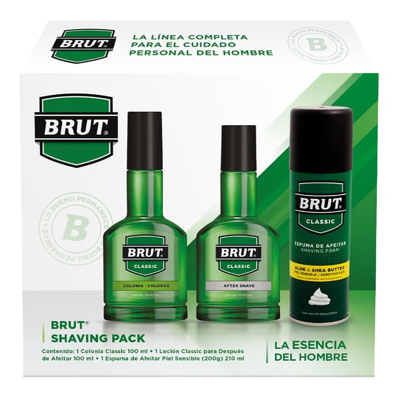 Colonia Brut classic 100ml más Loción para después de afeitar 100ml más Espuma de afeitar piel sensible 210ml