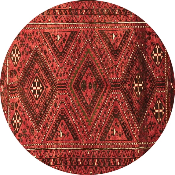 Ahgly Company Indoor Round Persian Orange Traditional Area Rugs, 3' Round