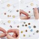 thumbnail image 5 of Caja de 60 piezas de aretes de cabujón en blanco, chapados en oro de 18 quilates y plata de ley 925, con bandejas redondas y planas para hacer joyas y manualidades., 5 of 9