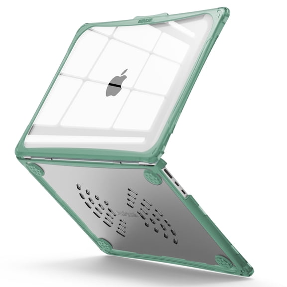 IBENZER Hexpact Case for 2025 2024 2023 2022 MacBook Air 13 Inch M5 A3449 M4 A3240 M3 A3113 M2 A2681, Heavy Duty Case with Screen Lock for Mac Air 13.6 Touch ID, MidnightGreen, HPE-AT13-KK-MTGN