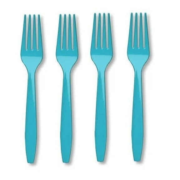 Hoffmaster Group 010617 Premium Plastic Forks, Bermuda Blue - 24 per Case - Case of 12