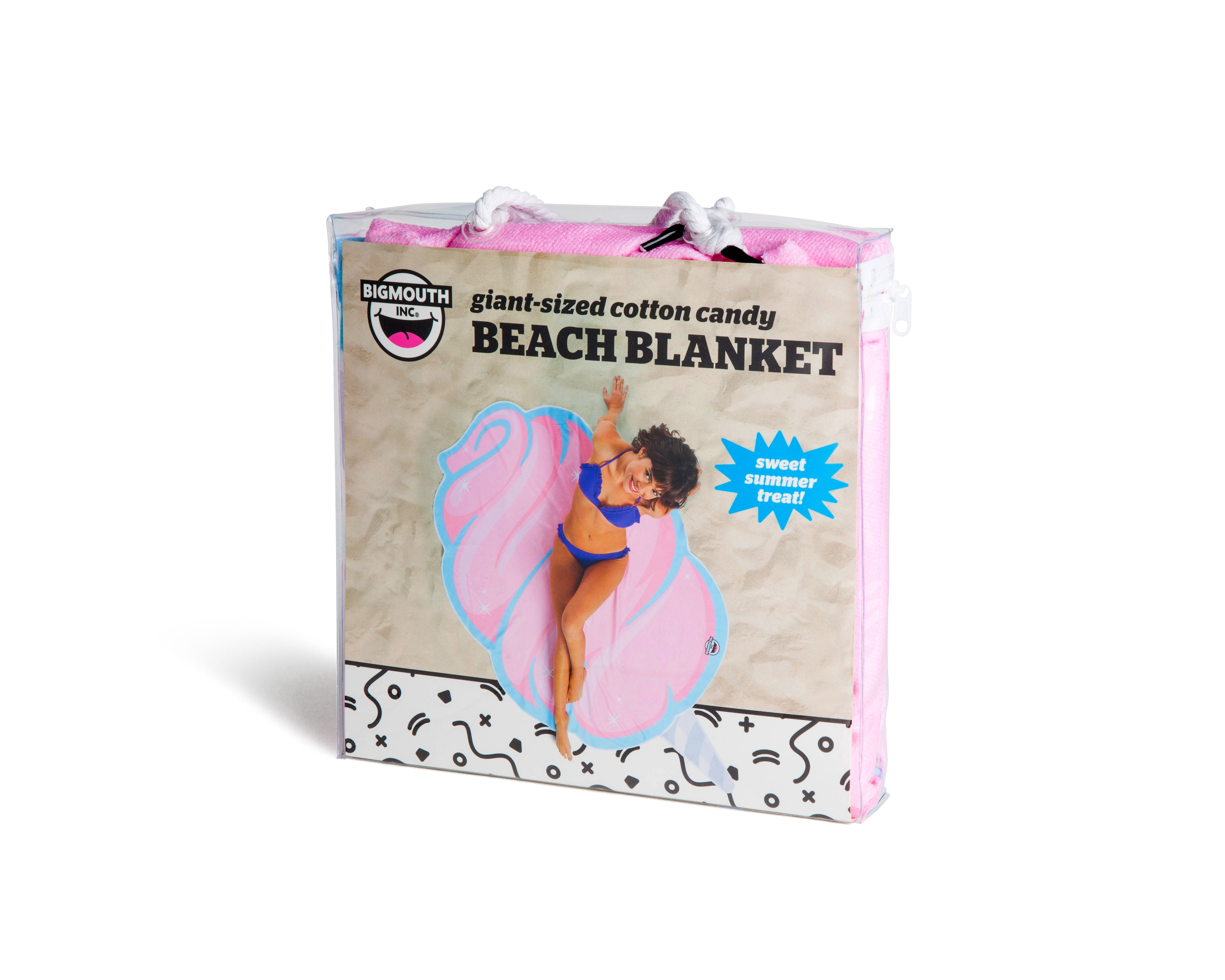 Giant Pink Cotton Candy Beach Towel, Oversized Beach Towel, Ulta-Soft Microfiber Towel, 5 Feet Wide, Washing Machine Friendly by BigMouth Inc