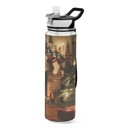 

Sports Water Bottle 1000ML Tritan Food Grade Clear Water Bottle Fitness Outdoor Sports Bike Christmas Fireplace