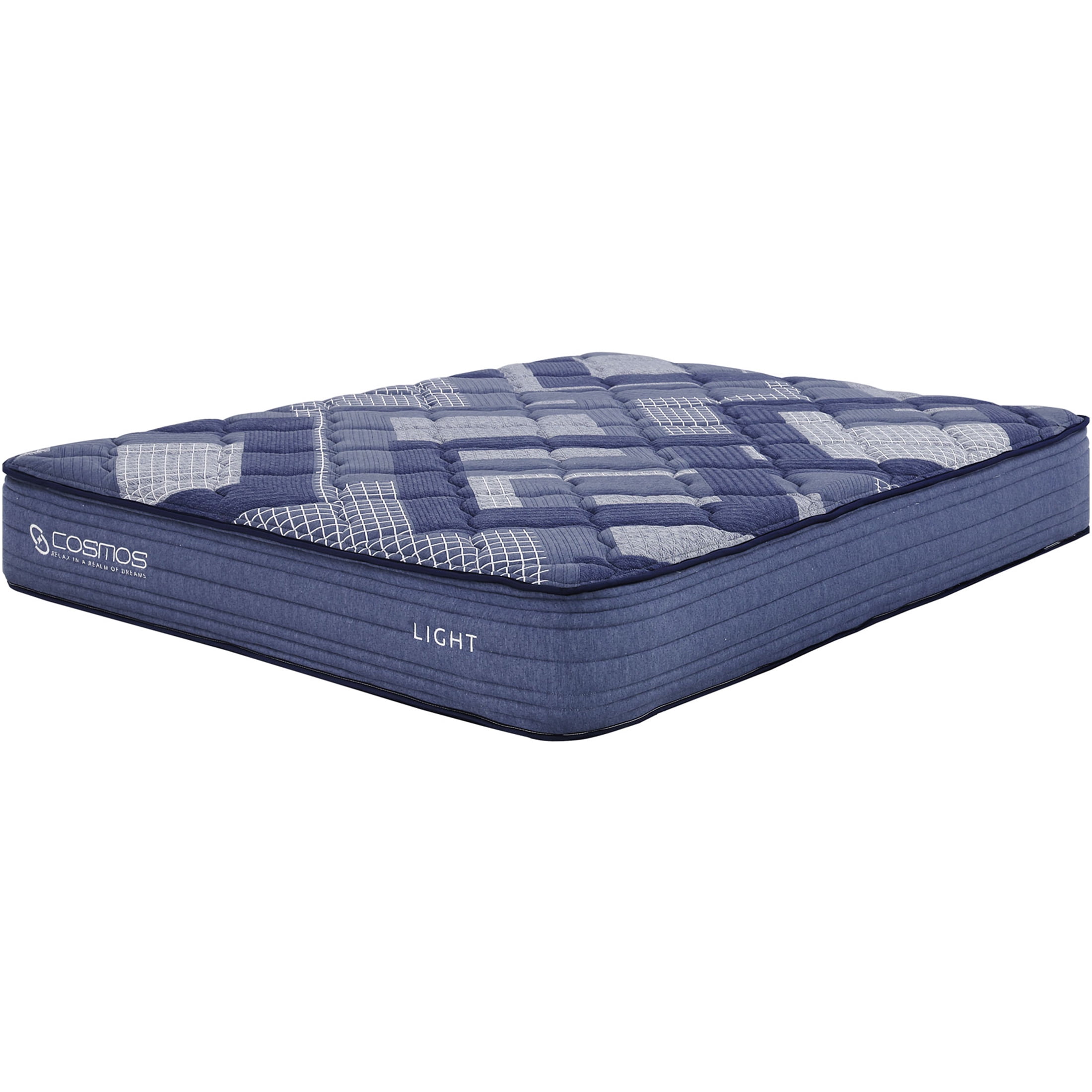 JERFIT 10 Inch King Size Pocket Coil and Memory Foam Hybrid Mattress, Medium Firm Support with Cooling Blue Fabric Cover, Compressed Rolled for Easy Setup