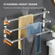 thumbnail image 4 of Toallero de baño, soporte para toallas de mano de cocina y baño, colgador para paños de cocina, acero inoxidable SUS304 (tres barras) estirable, 4 of 5