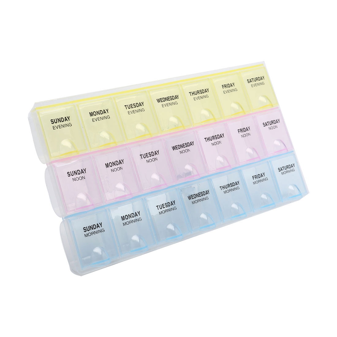 Unique Bargains AM NOON PM 7 Day Weekly  Pill Box Dispenser Holder Case