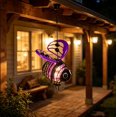 thumbnail image 4 of Brixlen Purple Solar Wrought Iron Bee Hanging Light, Waterproof LED Garden Ornament Lamp, Solar Powered Hanging Decor for Yard Patio Porch Tree Outdoor Decorations, 4 of 4