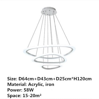 

Postmodern LED Pendant Lamp Rings Acrylic Lighting Hanging Fixtures