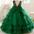 thumbnail image 2 of XXWXYD Sequin Flower Girl Dresses Wedding 𝖱uffles Sleeves Pageant Puffy Tulle Prom Gown Bridesmaid Princess Ball Gown Par𝗍y Dress First Comunion Christening 𝖱uffled Sleeve Flower Girl, 2 of 7
