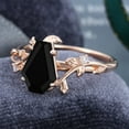 thumbnail image 5 of Coffin Cut Black simulated diamond Ring- 14K Gold plated Black Onyx Engagement Ring For Women- simulated diamond Bridal Ring Promise Ring Anniversary Gift, 5 of 6
