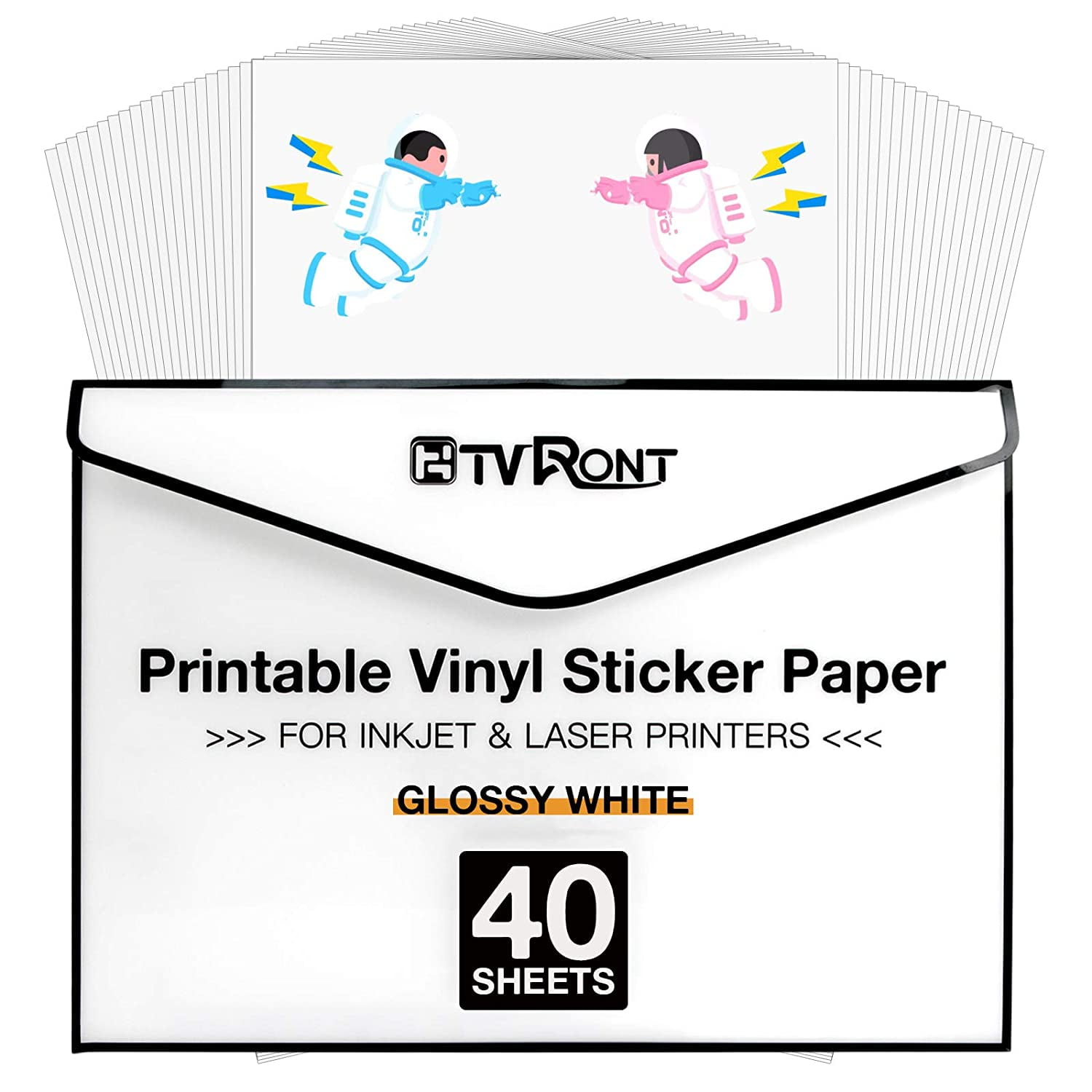 Printable Vinyl for Inkjet Printer & Laser Printer - 40 Pcs Glossy