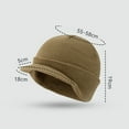 thumbnail image 4 of Deyuer Winter Yarn Hat with Short Brim Elastic Anti-slip Solid Color Unisex Cap Keep Warm Dome Headwear for Outdoor Daily, 4 of 8