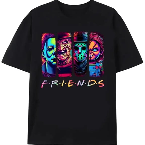 Halloween vintage neont,Everyone is a killer Black horror character, ANANDHIS-Shirts