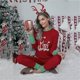 thumbnail image 4 of Pijamas de Navidad Xmax de dos piezas para mujer, ropa de dormir de algodón de gran tamaño con estampado de manga larga, ropa de invierno Chic para chica electrónica, 2021, 4 of 5