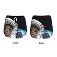 thumbnail image 6 of Uemuo Cat Astronaut Pattern Women's Athletic Shorts High Waisted Running Shorts with Liner Pockets Gym Elastic Workout Shorts-Small, 6 of 9