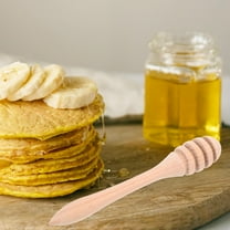 EXHUMKY Wooden Honey Dippers 2 Pack Natural Wood Honey Stirrers for Kitchen and Home Use Simple Design