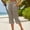 Coffee, variant on JUSLIO Womens Button with Pockets Loose, Linen Casual Slim Straight Capris