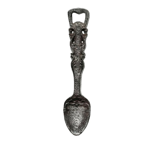 Vintage Cast Iron Utensil Wall Decor, Rustic Kitchen Art with Spoon Fork Knife Bottle Openers, Perfect for Farmhouse and Cottage Interiors, Ideal Gift for Home Chefs and Decor Enthusiasts