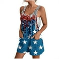 thumbnail image 2 of Honeeladyy Women's 2024 4th of July Women's Summer Comfortable Casual Suspender Printing Shorts Pocket Jumpsuit Shorts Gifts for Friends(Multicolor,2XL), 2 of 5