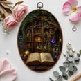 thumbnail image 7 of Canvas Wall Art Fantasy Aesthetic Tree Halloween Witchy Hippie Gothic Skull Moon Retro Oval Framed Canvas Prints Vintage Wall Hanging Decor for Home Decorations 8.6"x11.4", 7 of 7