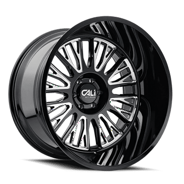 24x14 Cali Off-Road 9116 Vertex Black and Milled Wheel 6x135 (-76mm)