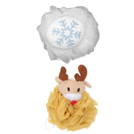 

2Pcs Xmas Style Bath Flower Creative Supple Bath Ball Practical Shower Tool