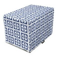 thumbnail image 1 of Abstract Dog Crate Cover, Repeating and Art Deco Inspired Vintage Motifs on a Plain Background, Easy to Use Pet Kennel Cover Small Dogs Puppies Kittens, 7 Sizes, Persian Blue and White, by Ambesonne, 1 of 1