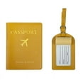 thumbnail image 2 of Simple Passport Holder And Luggage Tag Leather Travel Sets Couple Passport Cover, 2 of 8