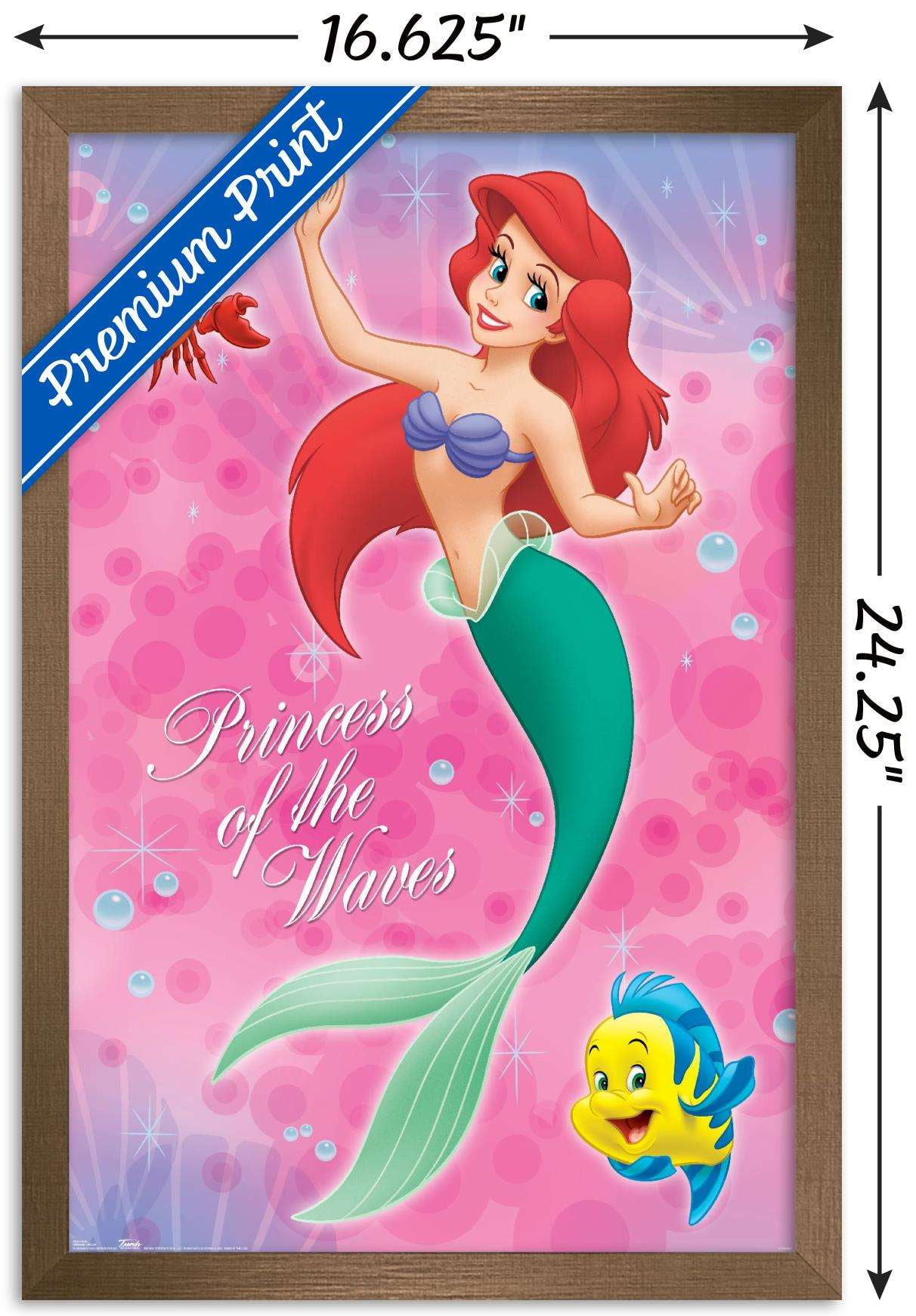 Disney The Little Mermaid - Group Wall Poster, 14.725" x 22.375", Framed
