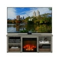 thumbnail image 3 of Furinno Montale 60 Inch TV Stand with Fireplace, French Oak Grey, 3 of 8