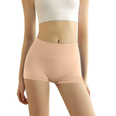 3 Packs Women s Underwear Boyshorts High Waisted Briefs Panties for Women L Beige