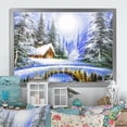 thumbnail image 1 of Designart Winter Bridge In Christmas Village Traditional Framed Wall Art, 1 of 4
