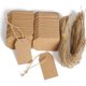 thumbnail image 1 of Etiquetas de regalo de papel kraft, 200 etiquetas colgantes para manualidades con 200 cuerdas de yute natural para bricolaje de boda y día festivo (café), 1 of 4