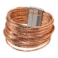 thumbnail image 4 of Pulsera envolvente para mujer, brazalete de aleación de zinc multicapa, accesorio de joyería de moda para Champán, 4 of 9