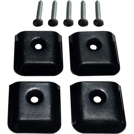 

4 Pack RV Camper Trailer Aluminum Extrusion Black Flat End Cap for Vinyl Trim Molding 1 with Screws (4 White)